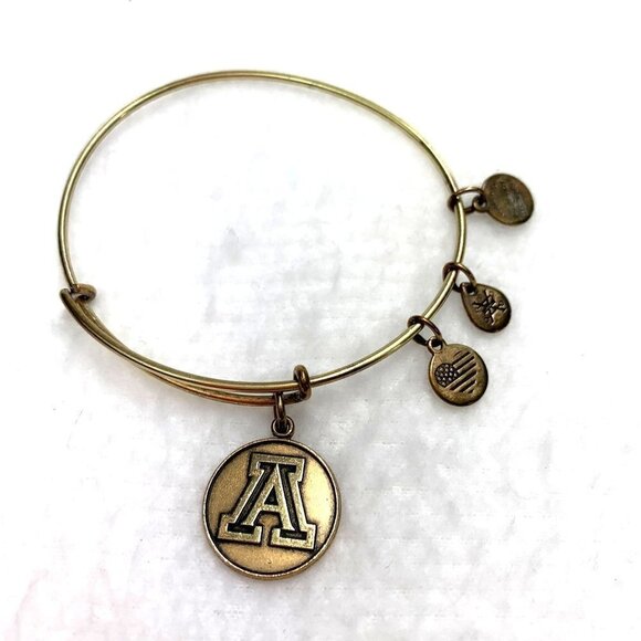 Alex and Ani University of Arizona Charm Bracelet-Gold, Expands 2"- 3.5" - Picture 1 of 2